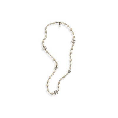CHANEL PEARLS AND CC RHINESTONES LONG NECKLACE A36121